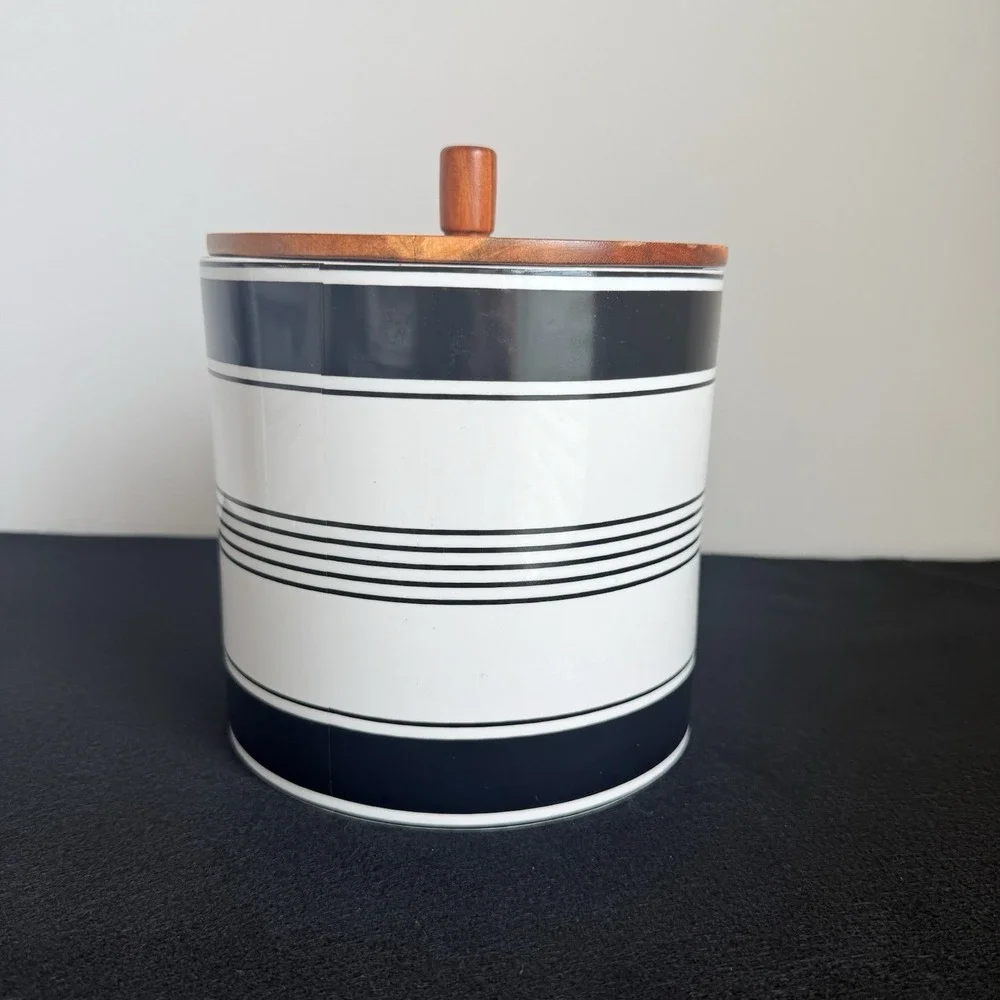 Kate Spade New York Concord Square Lenox Canister Black And White Stripped